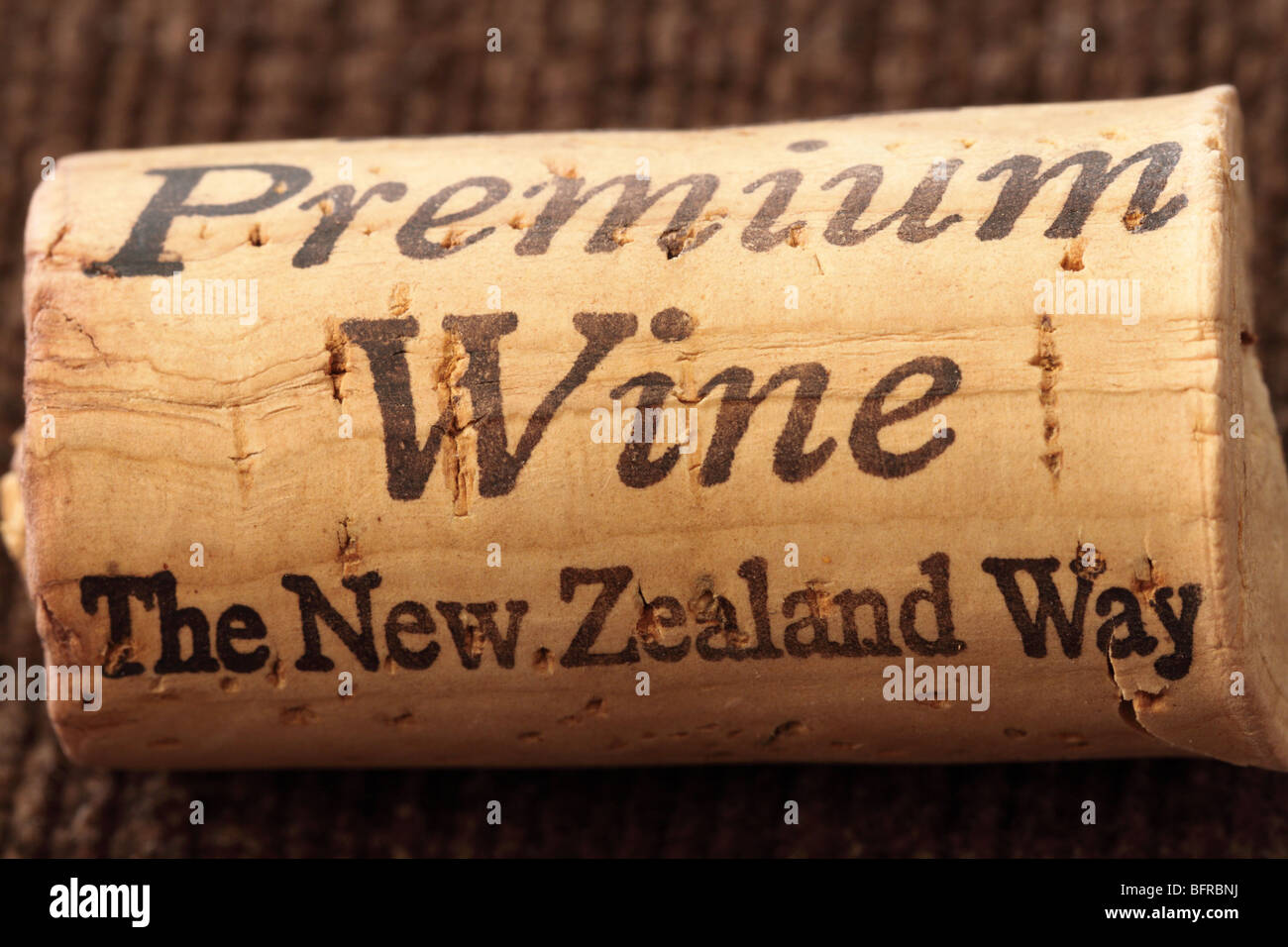 Il vino di qualità la Nuova Zelanda modo vino tappo di sughero Foto Stock