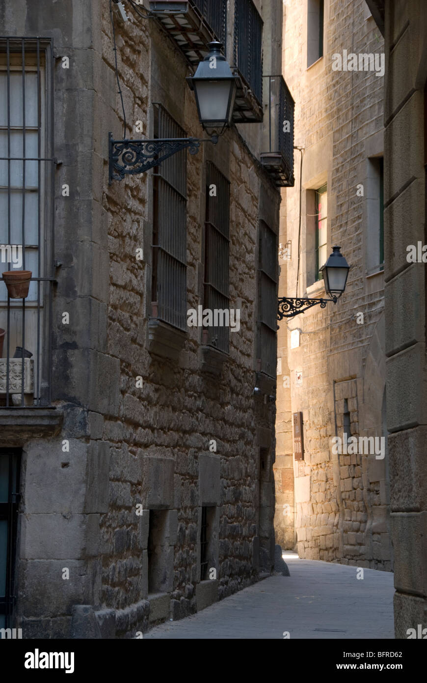 Marlet street. La grande chiamata . Medieval quartiere ebraico. La città di Barcellona. Spagna. Foto Stock