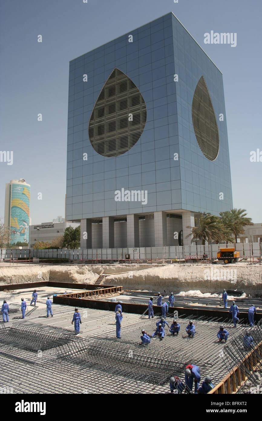 Cemento armato rebar fondazioni Doha in Qatar Foto Stock