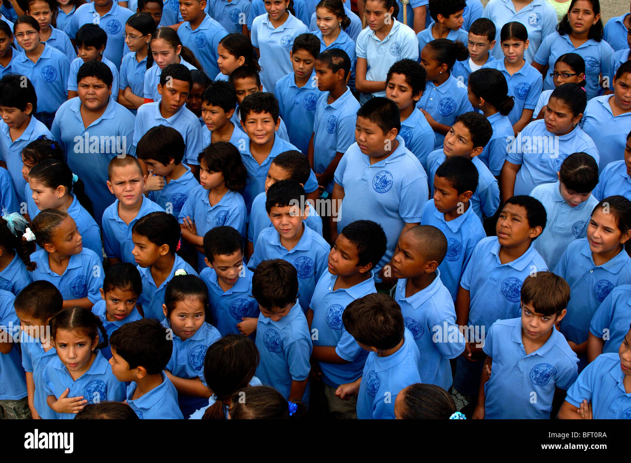 Aruba, cerimonia della bandiera st Ana scuola in Noord Foto Stock