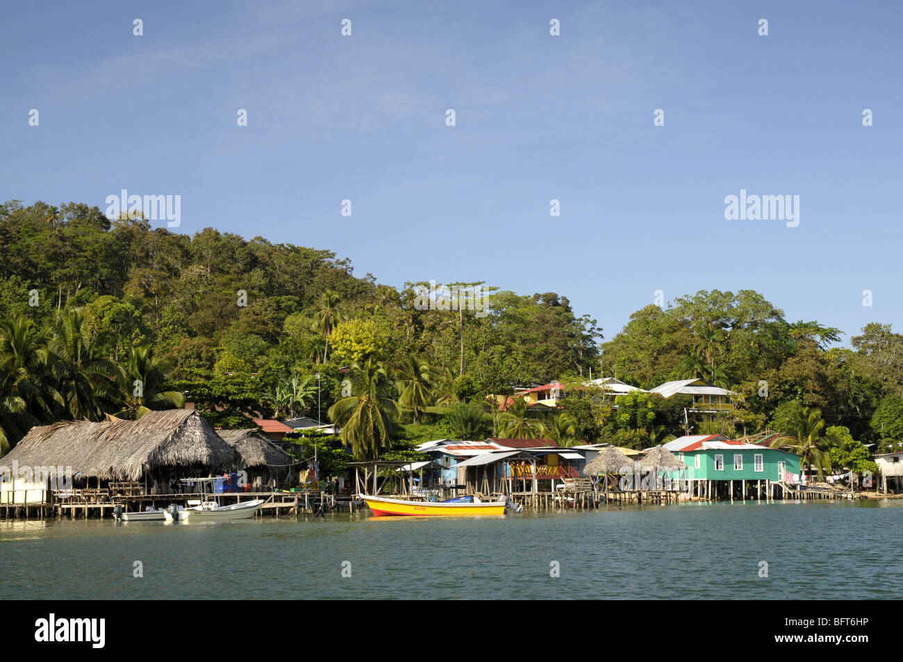 Pontile Bastimentos isola nei pressi di Bocas Del Toro Panama Foto Stock
