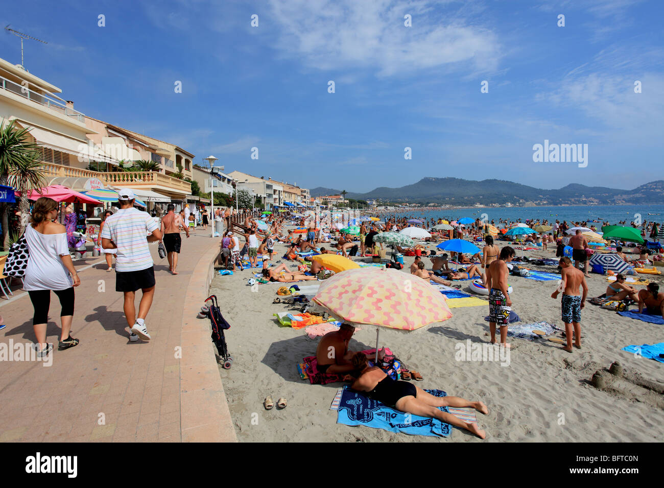 La spiaggia di Saint Cyr sur mer vicino a Bandol Foto Stock