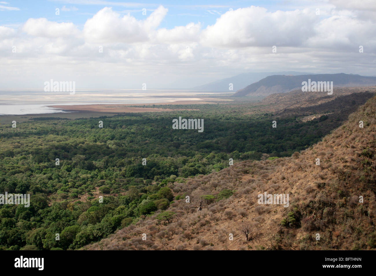 Vista la Grande Rift Valley al Lago Manyara NP, Tanzania Foto Stock