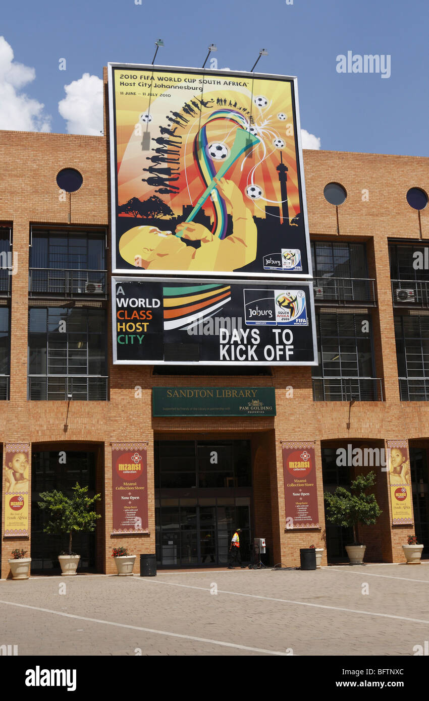 Coppa del Mondo FIFA 2010, Sud Africa segno Poster su Bill Board, Johannesburg, Sud Africa, Novembre 2009 Foto Stock