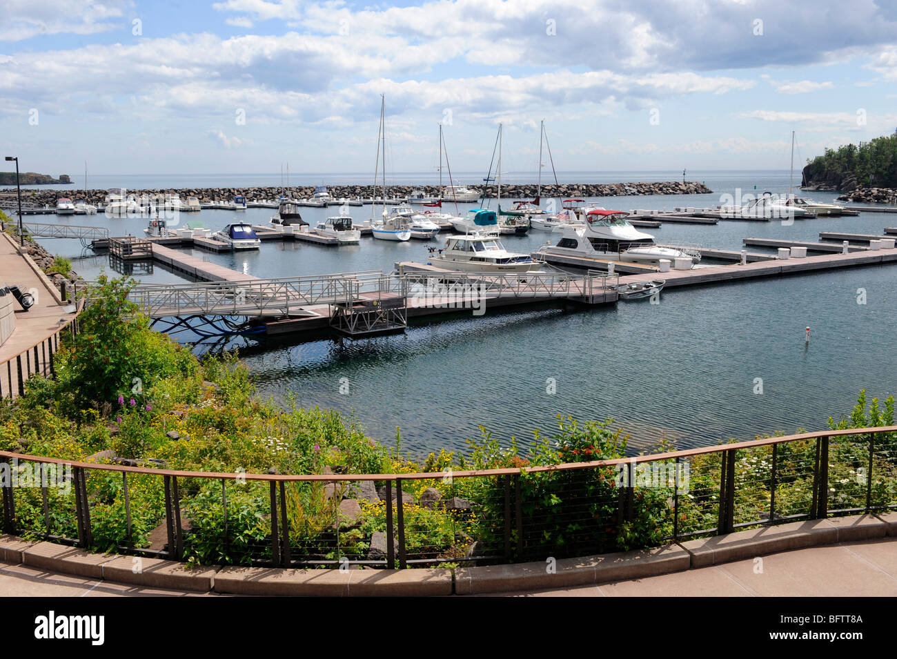 Porto e Marina nella baia di argento Minnesota Foto Stock