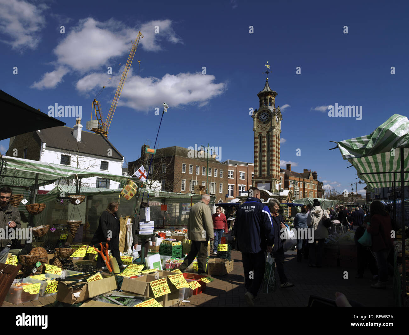 Si spegne a Epsom Saturday Market Epsom Surrey Foto Stock