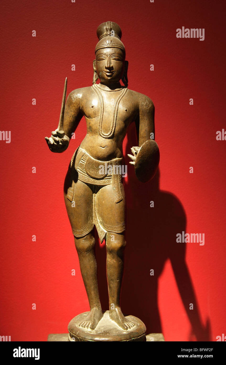 Statuetta in bronzo di Tirumankai Alvar - l'Ashmolean Oxford Foto Stock