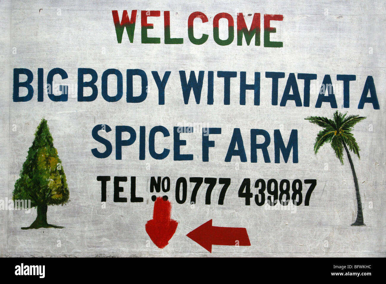 Grande corpo con Tatata Spice Farm, Bububu, Zanzibar Foto Stock