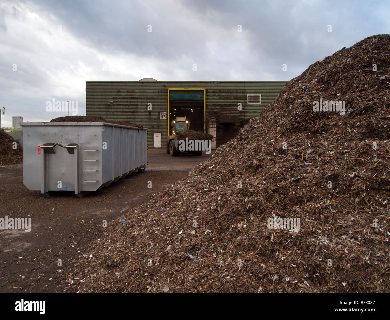 La biomassa utilizzata per il rifornimento di carburante alternativa verde impianti di energia. Maastricht, Zuid Limburgo, Paesi Bassi Foto Stock