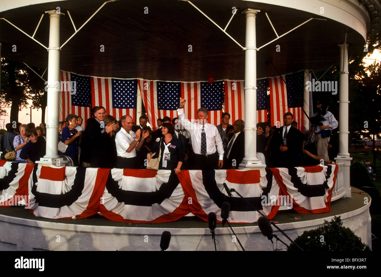 Il Presidente USA William Jefferson Clinton campagne per la rielezione durante il 1996 campagna presidenziale. Foto Stock