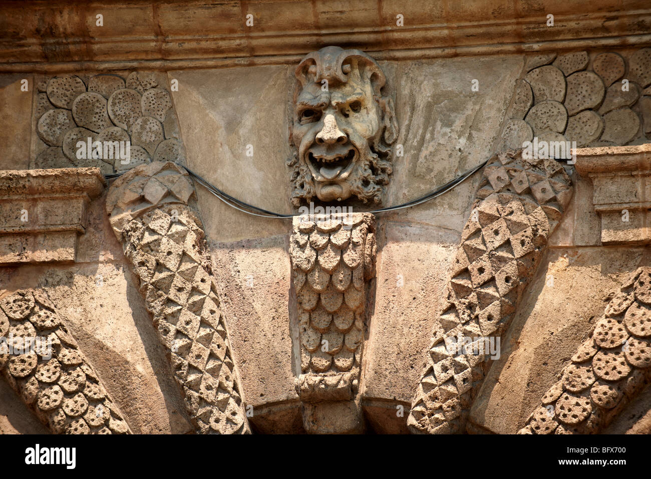Pota Nuova arch sculture, decorazione architettonica, Palermo Sicilia Foto Stock