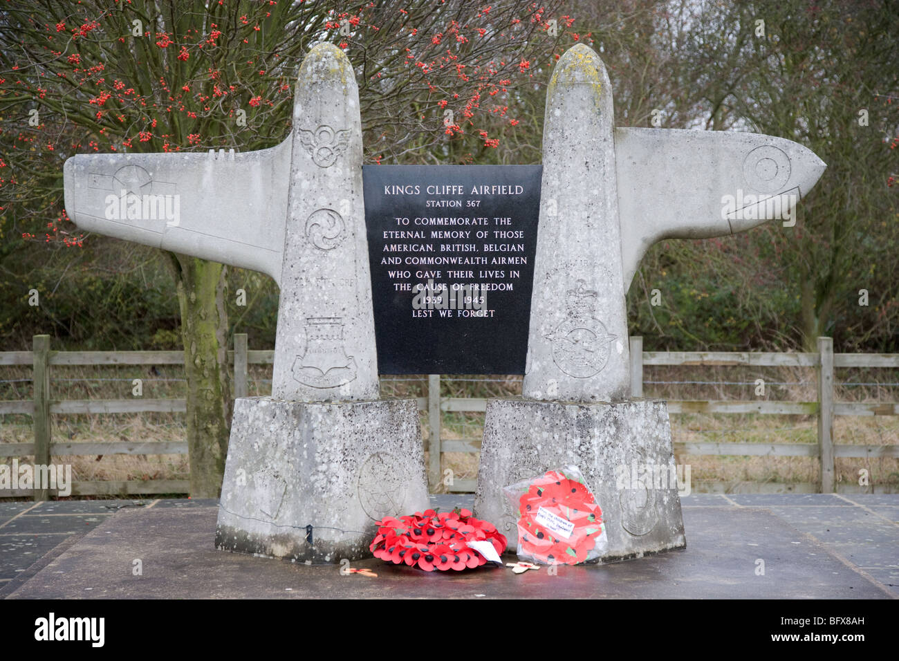 Kings Cliffe Airfield Memoriale di guerra Foto Stock