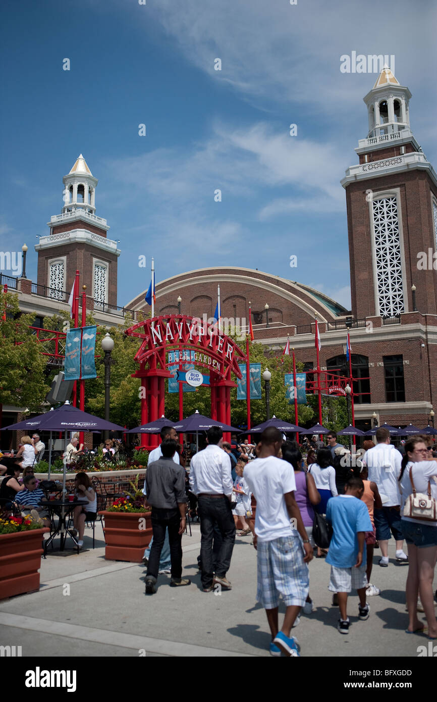 Il Navy Pier sul lago Michigan, Chicago, Illinois, Stati Uniti d'America Foto Stock