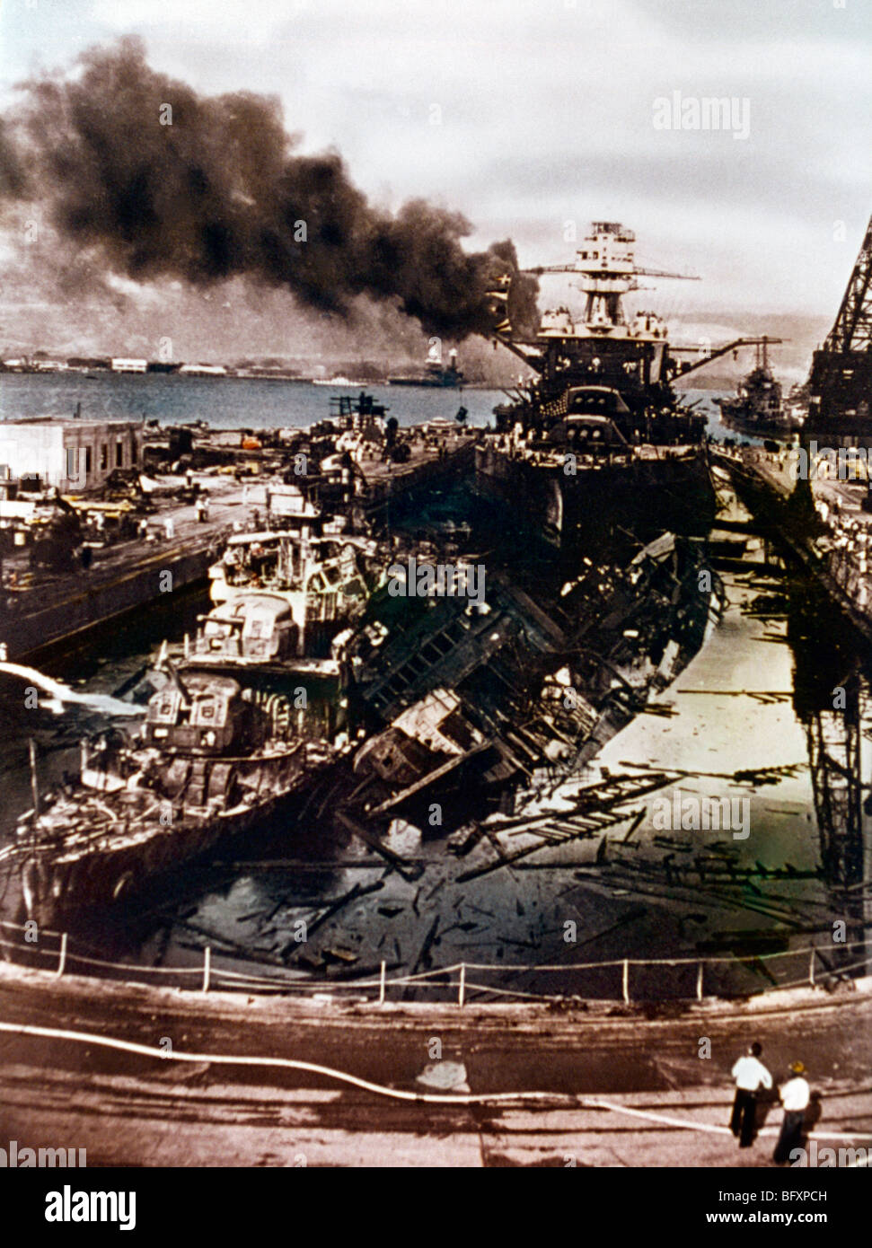 Pearl Harbor Usa Uss Downes Uss Cassin e USS Pennsylvania Foto Stock
