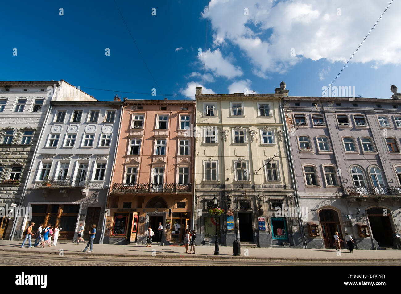 Città vecchia, la piazza del mercato, a Lviv, Ucraina Foto Stock Città vecchia, la piazza del mercato, a Lviv, Ucraina Foto Stock