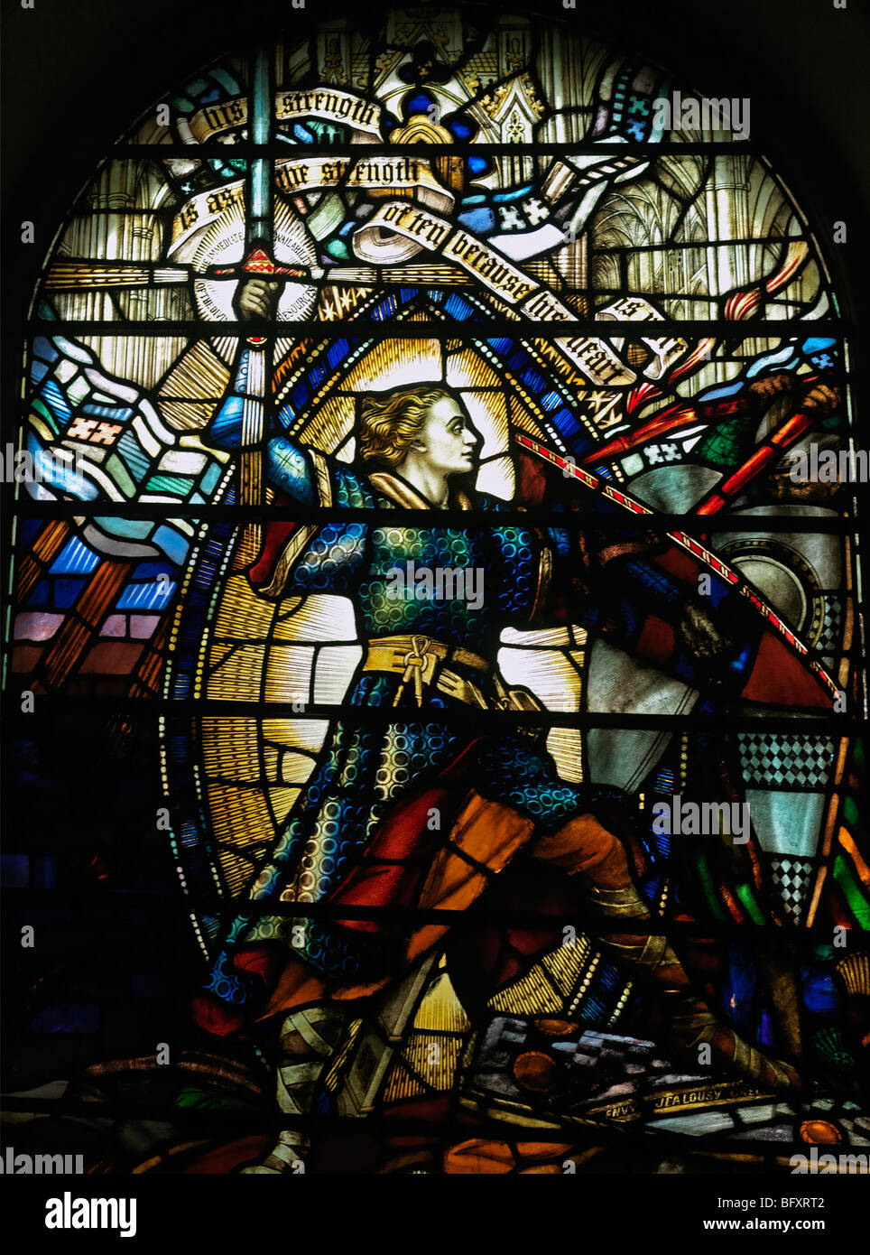 Sir Gallahad Vetrata Cappella Wesleys City Road London Foto Stock