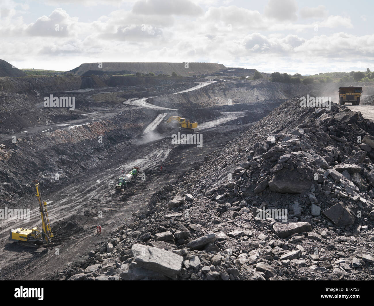 Vista su Active miniera di carbone Foto Stock