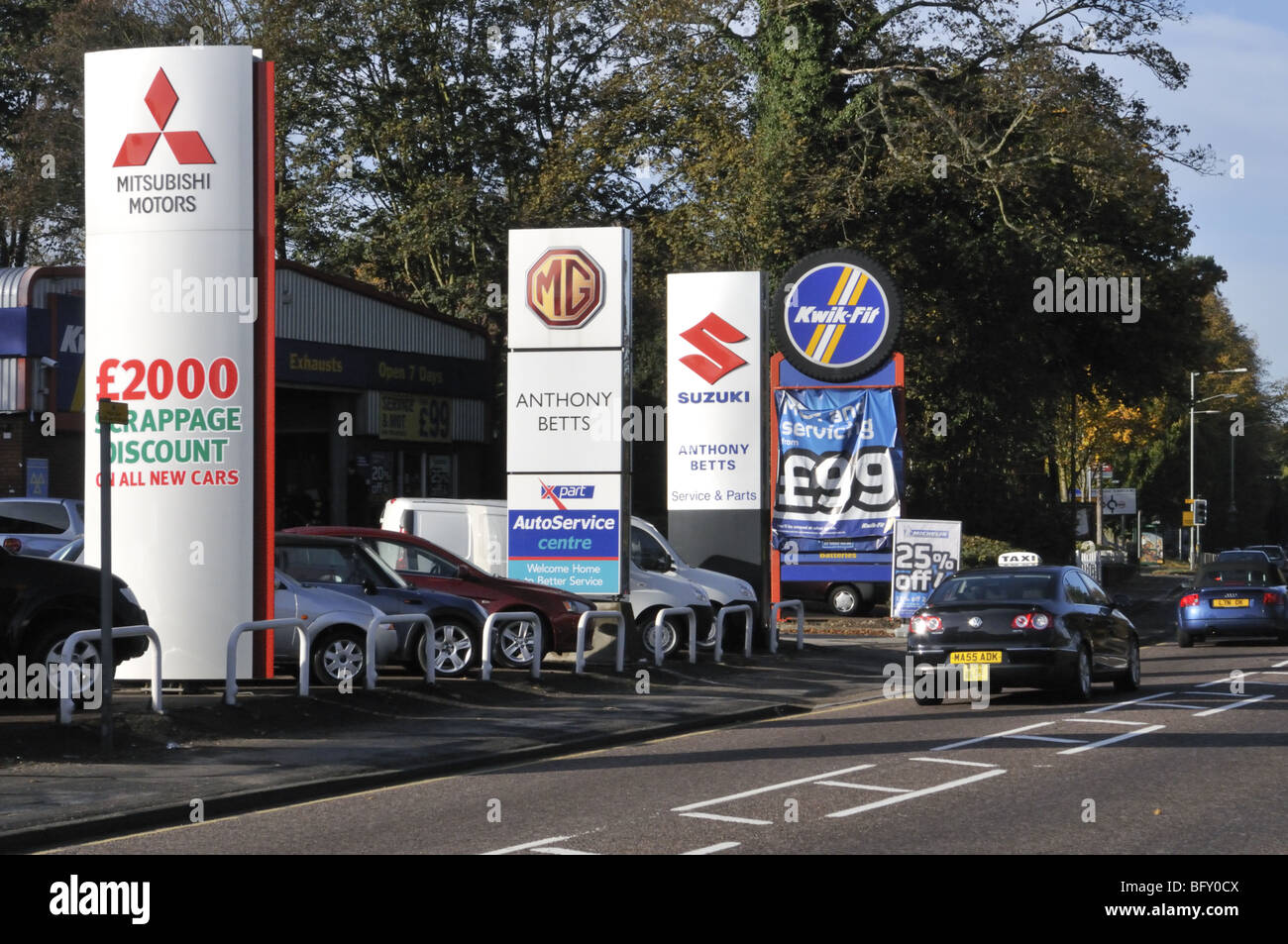 Vendite di auto, UK. Foto Stock