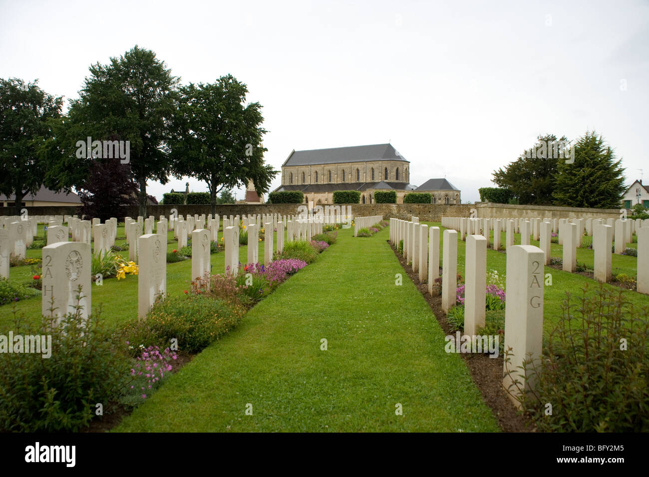 Ranville Commonwealth Commissione delle tombe di un cimitero di British Airborne cimitero derivanti dalle battaglie del D Giorno, Normandia 1944 Foto Stock