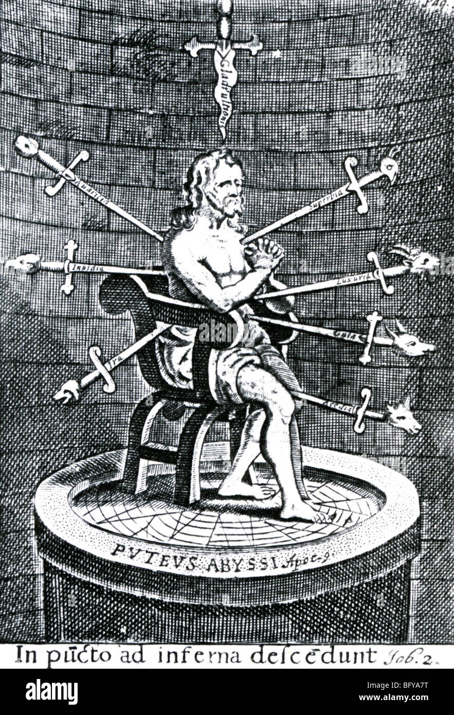 Ignazio di Loyola i sette peccati capitali come mostrato nei suoi esercizi spirituali pubblicato nel 1548 Foto Stock