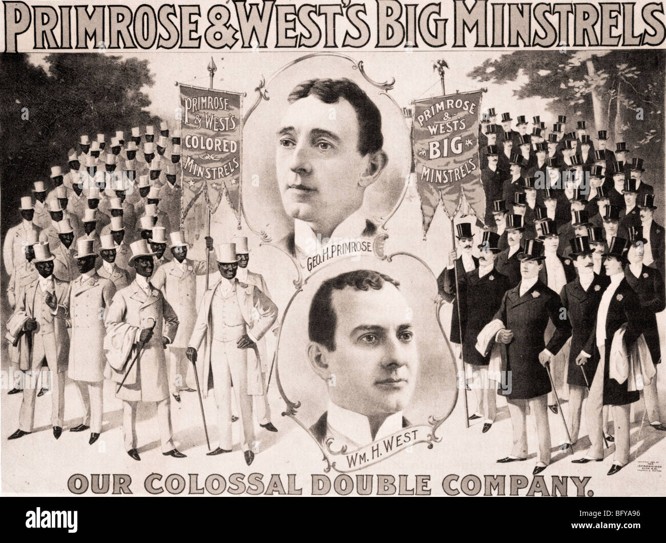 GEORGE PRIMROSE & WILLIAM WEST - American Black-faccia il canto e la danza che duo formato diverse menestrello troupes nel tardo 1880 Foto Stock