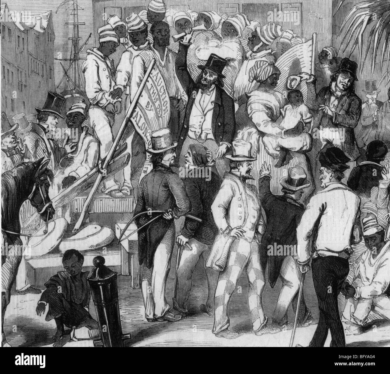 AMERICAN ASTA SLAVE circa 1840 Foto Stock