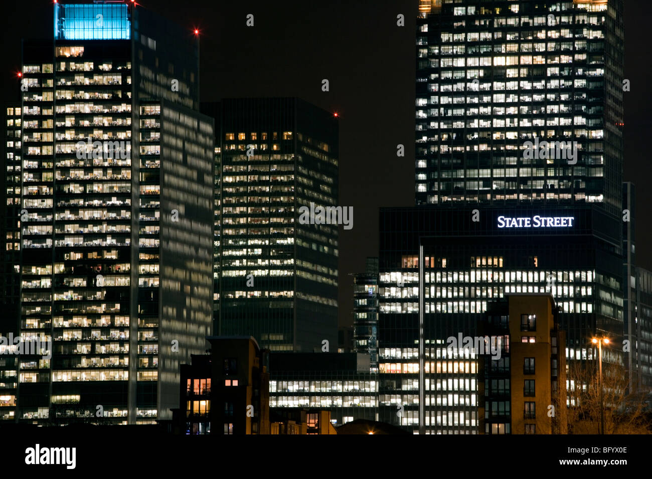 Canary Wharf il quartiere finanziario di Londra Inghilterra Foto Stock