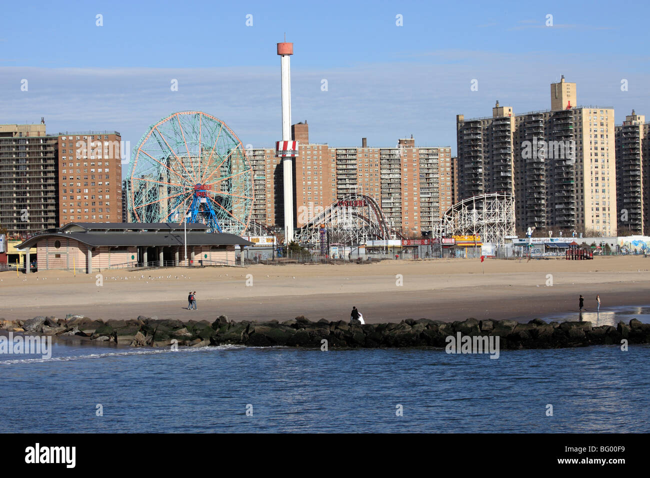 Coney Island Beach e parco divertimenti, Brooklyn, NY Foto Stock