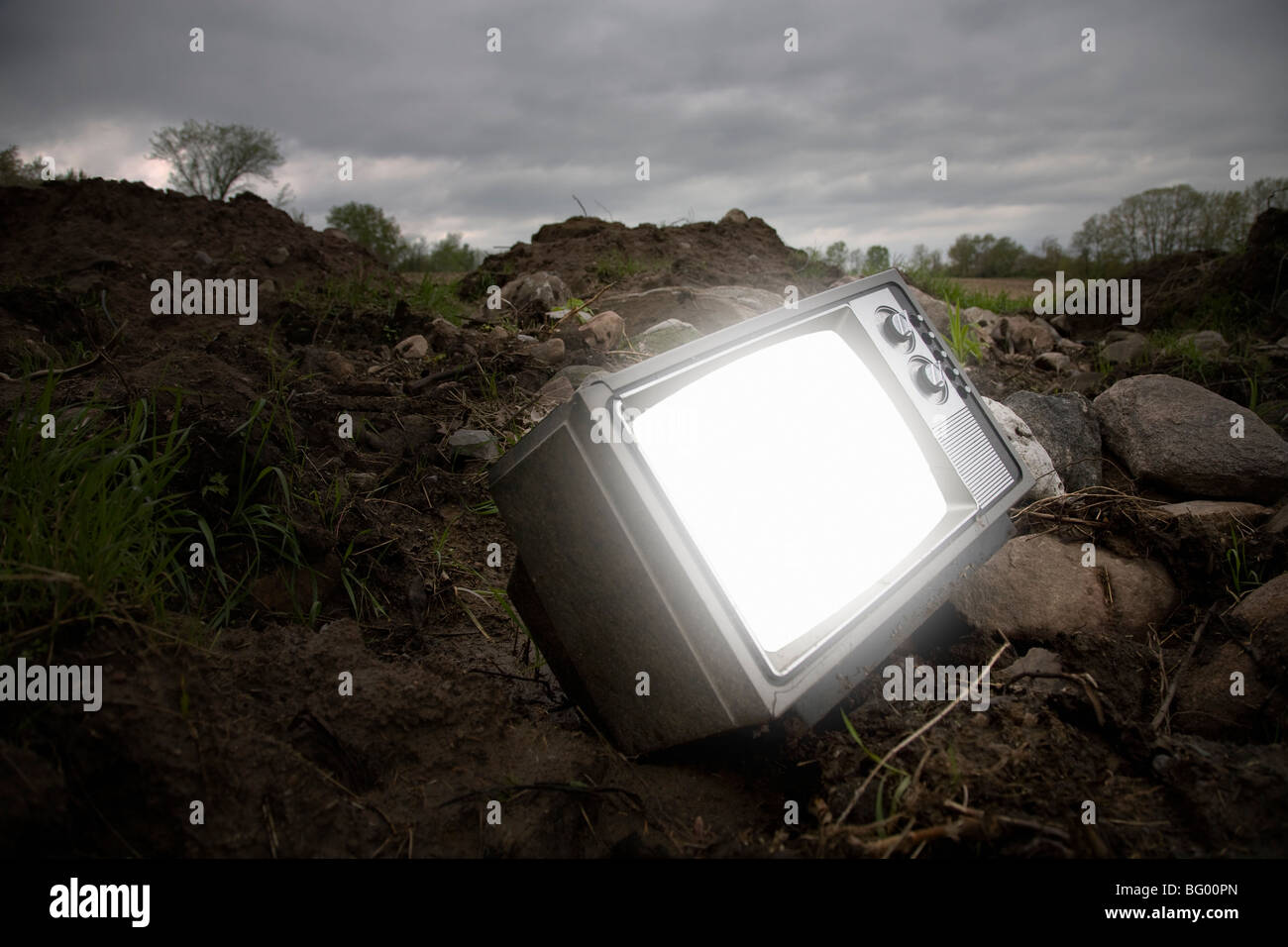 Abbandonata la televisione Foto Stock