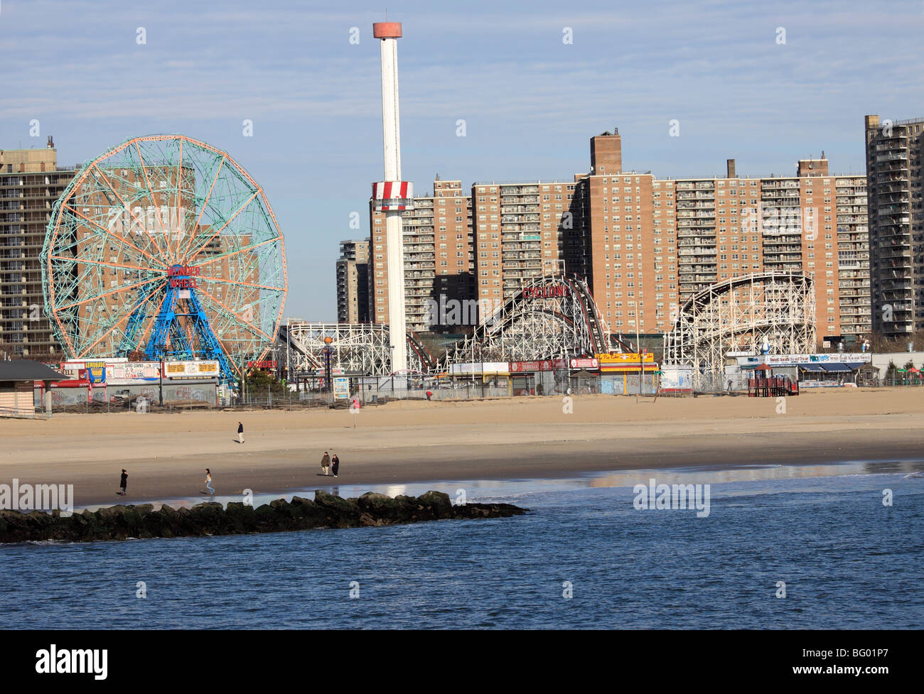 Coney Island Beach e parco divertimenti, Brooklyn, NY Foto Stock