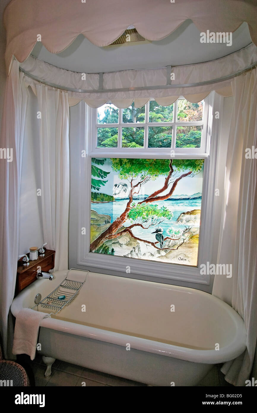 Kingfisher camera, uno dei themed le camere Sooke Harbour House locanda di lusso sull'Isola di Vancouver. Foto Stock