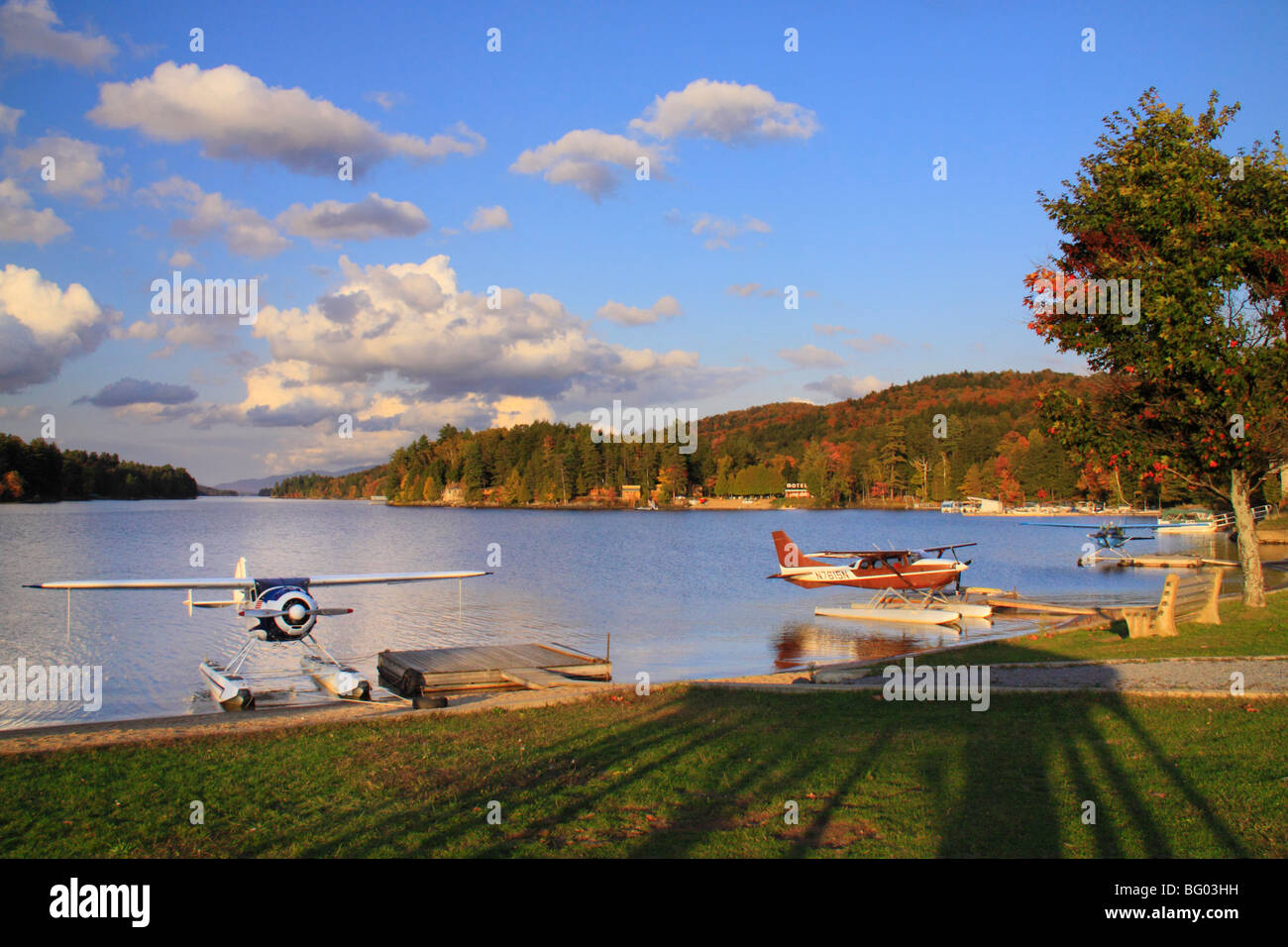 Di fronte all Hotel Adirondack, Lungo Lago, Adirondacks, New York Foto Stock