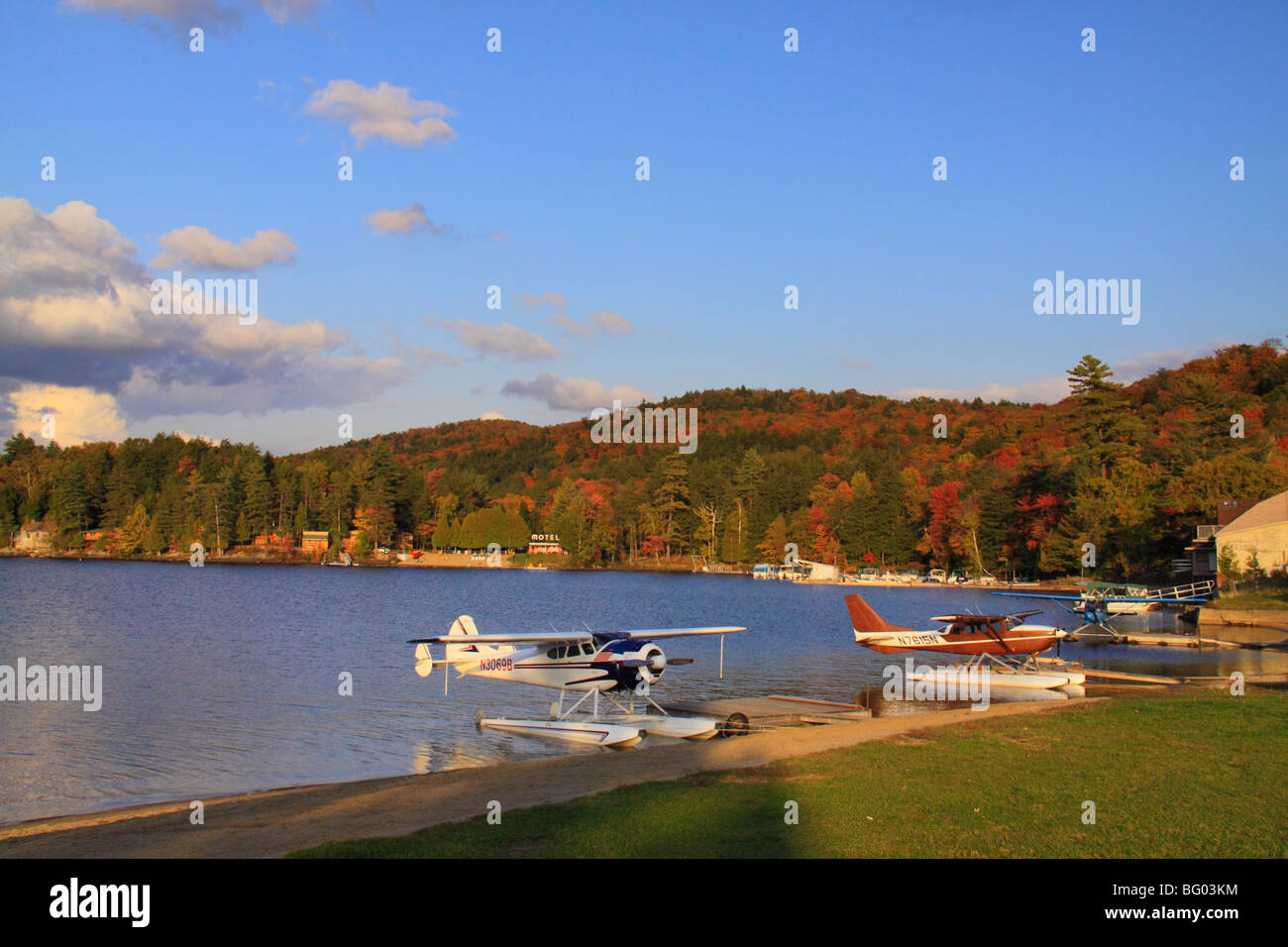 Di fronte all Hotel Adirondack, Lungo Lago, Adirondacks, New York Foto Stock