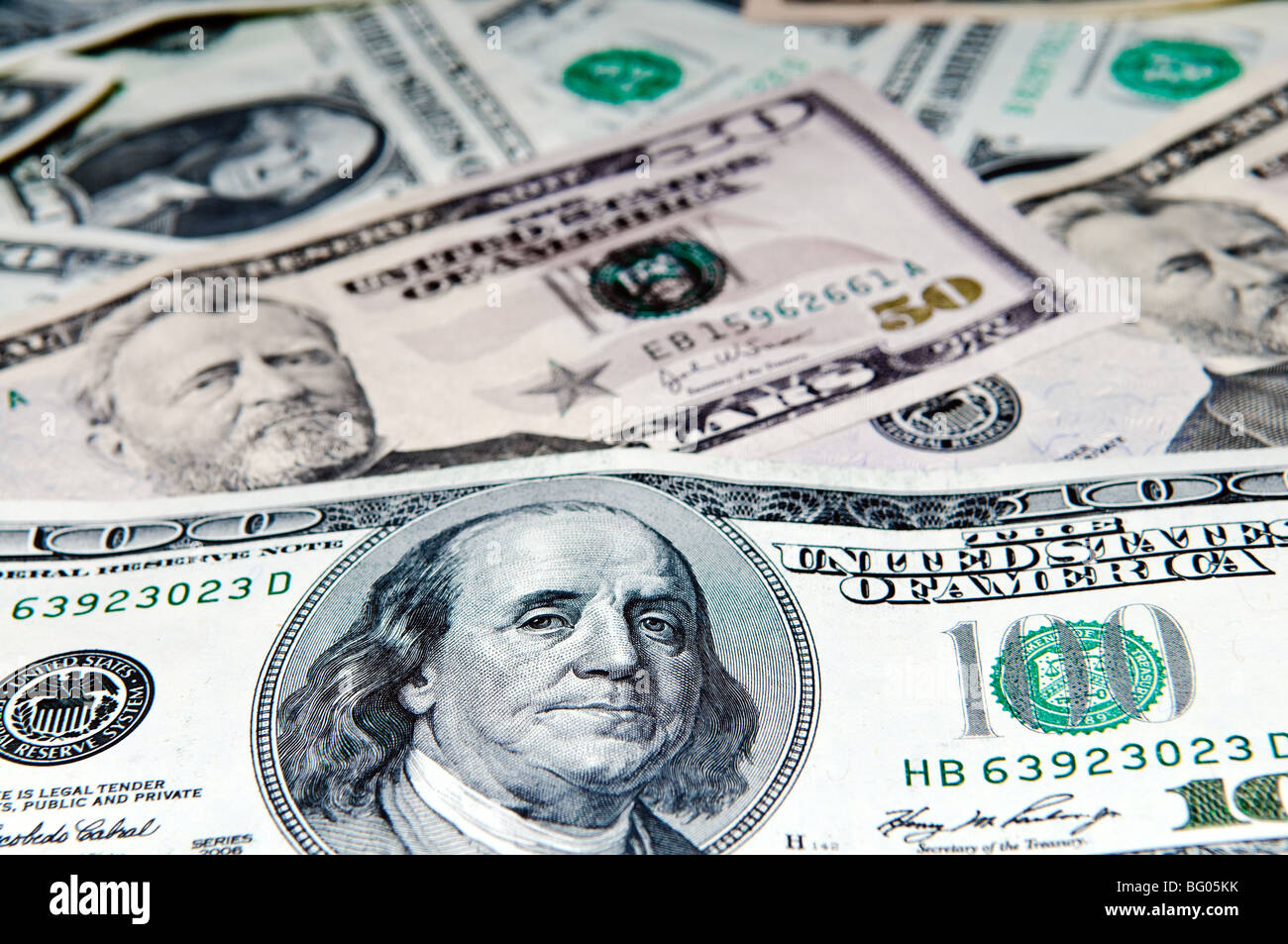 Sfondo con american le fatture del dollaro Foto Stock