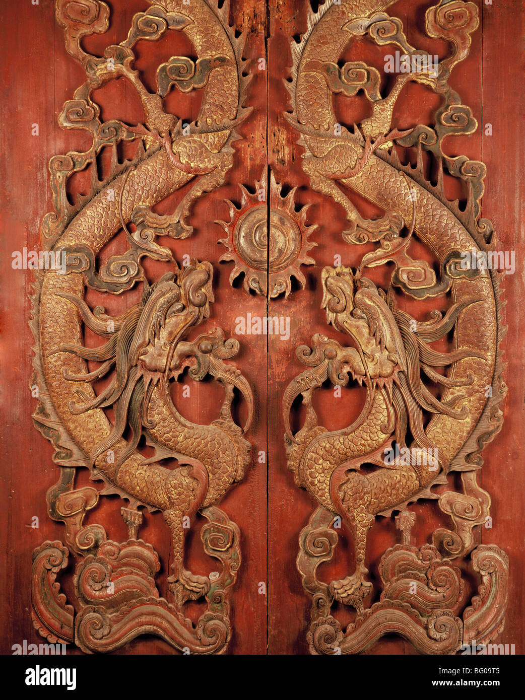 La Cinese-stile porta trovata in un palazzo a Songkhla, Thailandia, Sud-est asiatico, in Asia Foto Stock