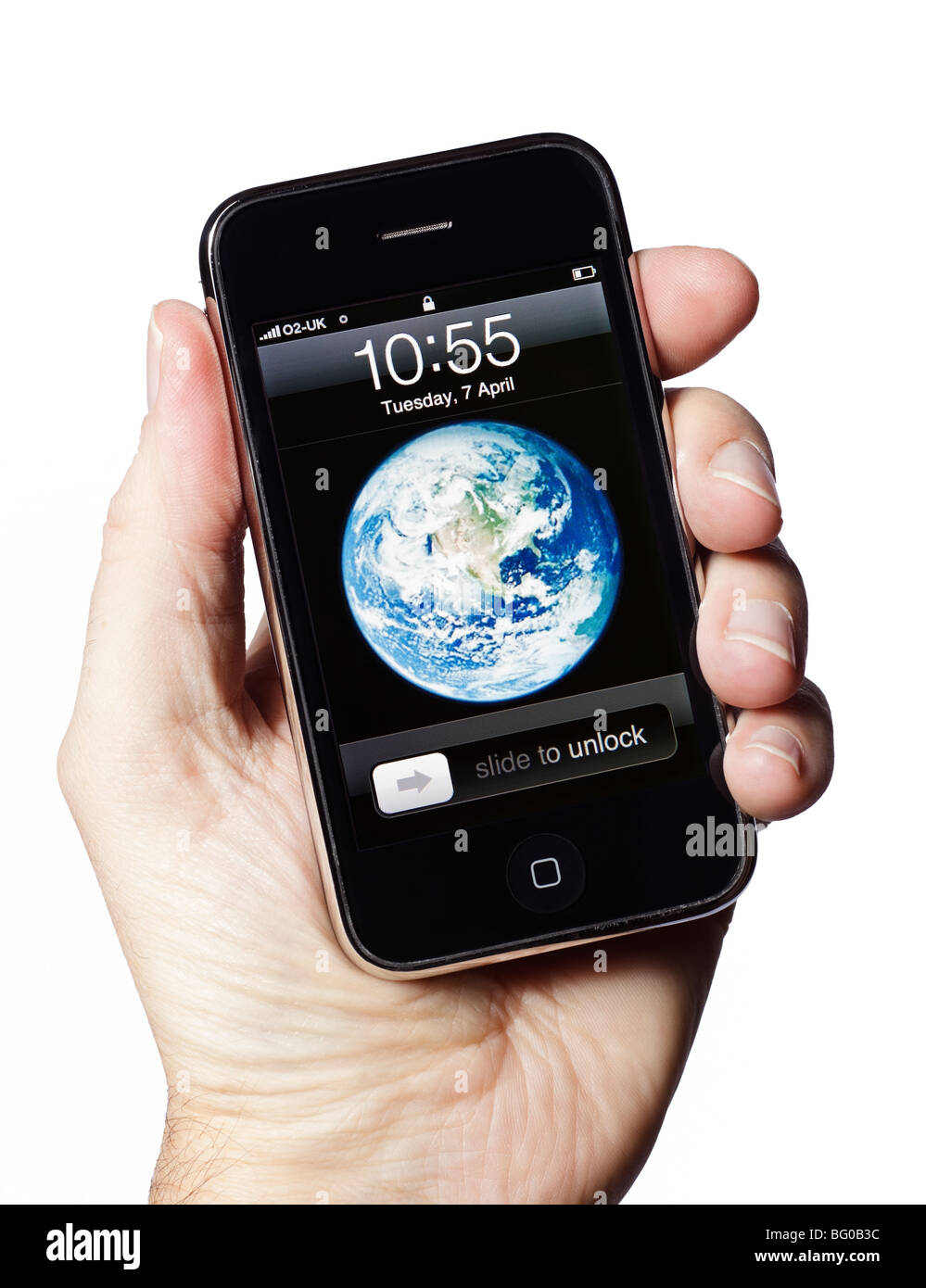 Smartphone iPhone cellulare smart phone che mostra la schermata di avvio Foto Stock