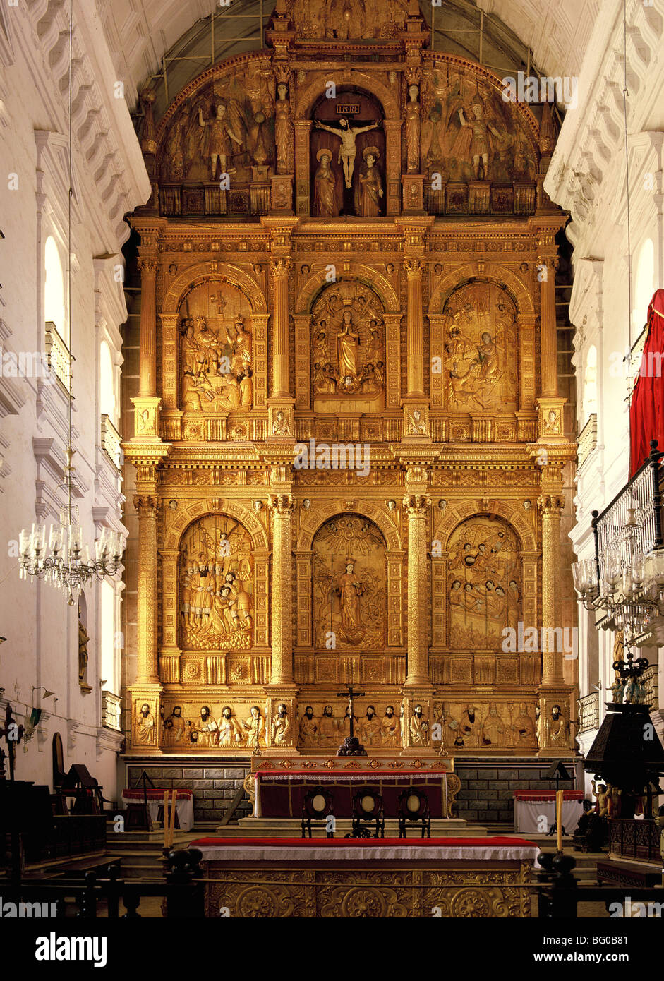Se Cathedral in Old Goa, Sito Patrimonio Mondiale dell'UNESCO, Goa, India, Asia Foto Stock