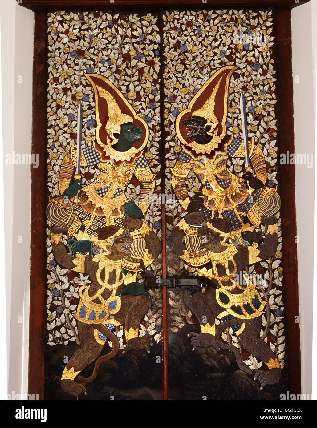Porte di Wat Suthat di Bangkok, Thailandia, Sud-est asiatico, in Asia Foto Stock