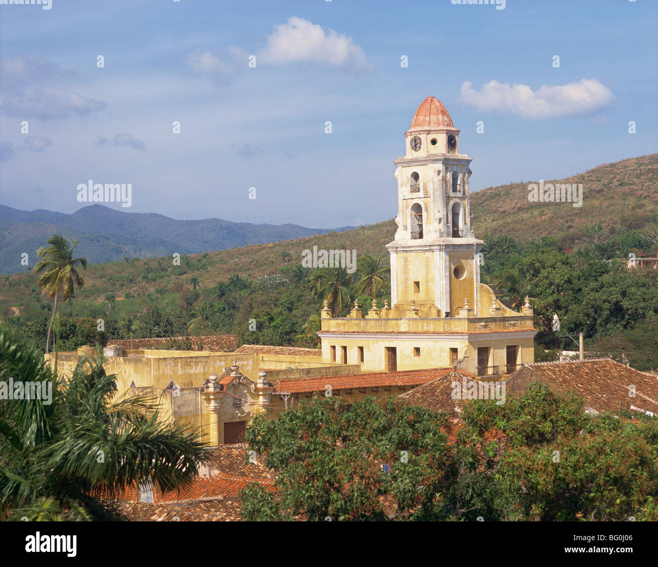 Torre della chiesa e convento di San Francesco di Assisi, Trinidad, Sito Patrimonio Mondiale dell'UNESCO, Cuba, West Indies Foto Stock