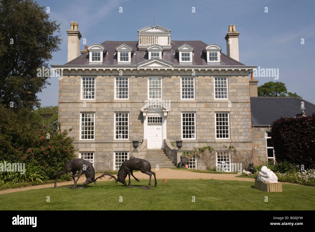 Sausmarez Manor, St. Martins, Guernsey, Isole del Canale, Regno Unito, Europa Foto Stock