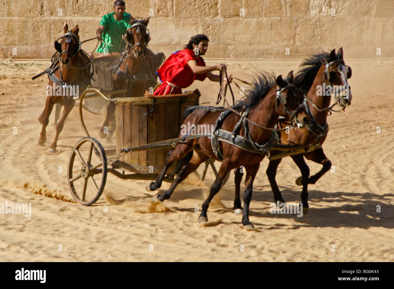 Carro romano corse in ippodromo, Jerash, Giordania Foto Stock