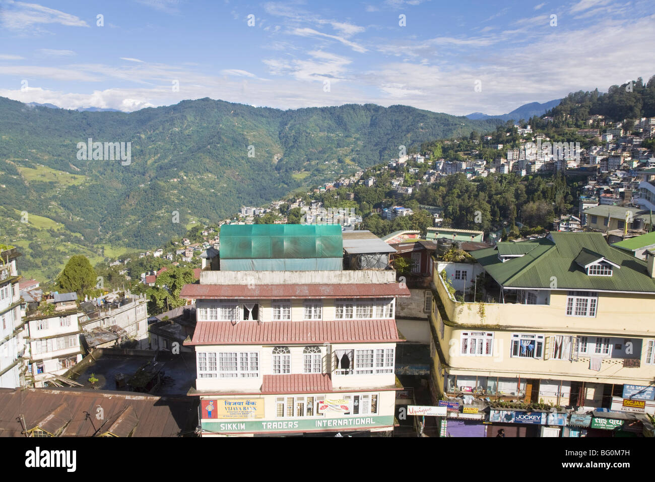 Vista sulla città, Gangtok, Sikkim, India, Asia Foto Stock