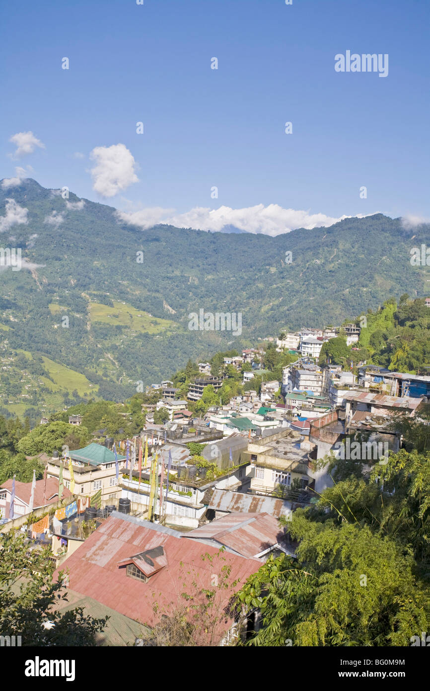 Vista sulla città, Gangtok, Sikkim, India, Asia Foto Stock