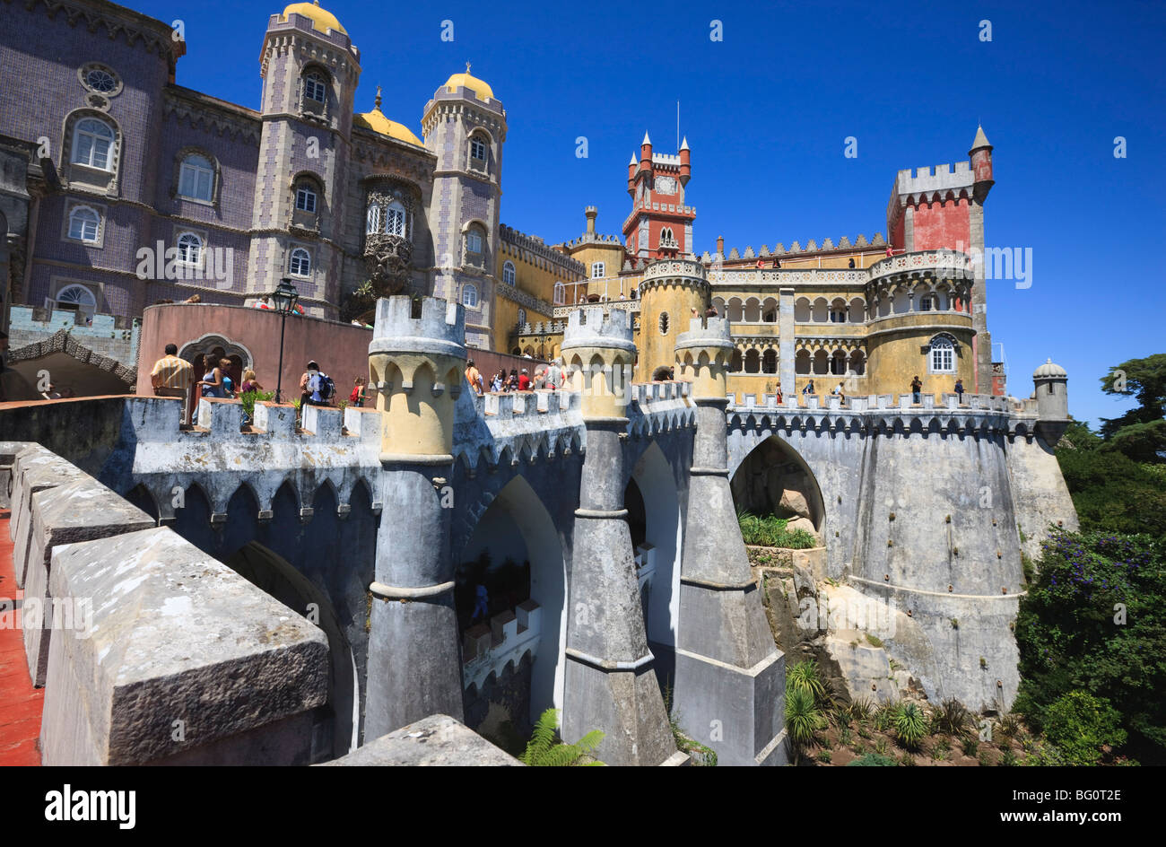 Pena il Palazzo Nazionale, Sintra, Sito Patrimonio Mondiale dell'UNESCO, Portogallo, Europa Foto Stock