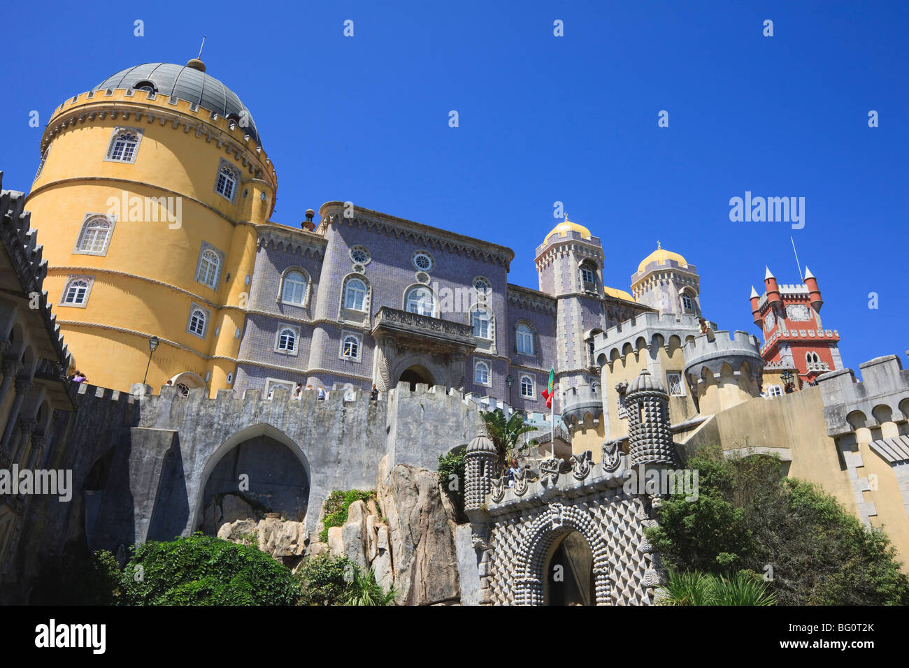 Pena il Palazzo Nazionale, Sintra, Sito Patrimonio Mondiale dell'UNESCO, Portogallo, Europa Foto Stock