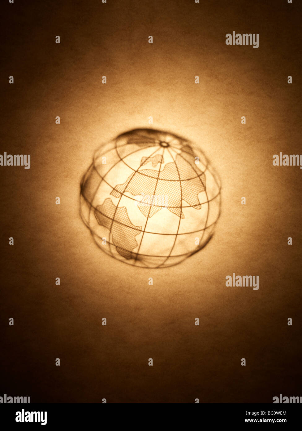 Silhouette globo di messa a terra Foto Stock
