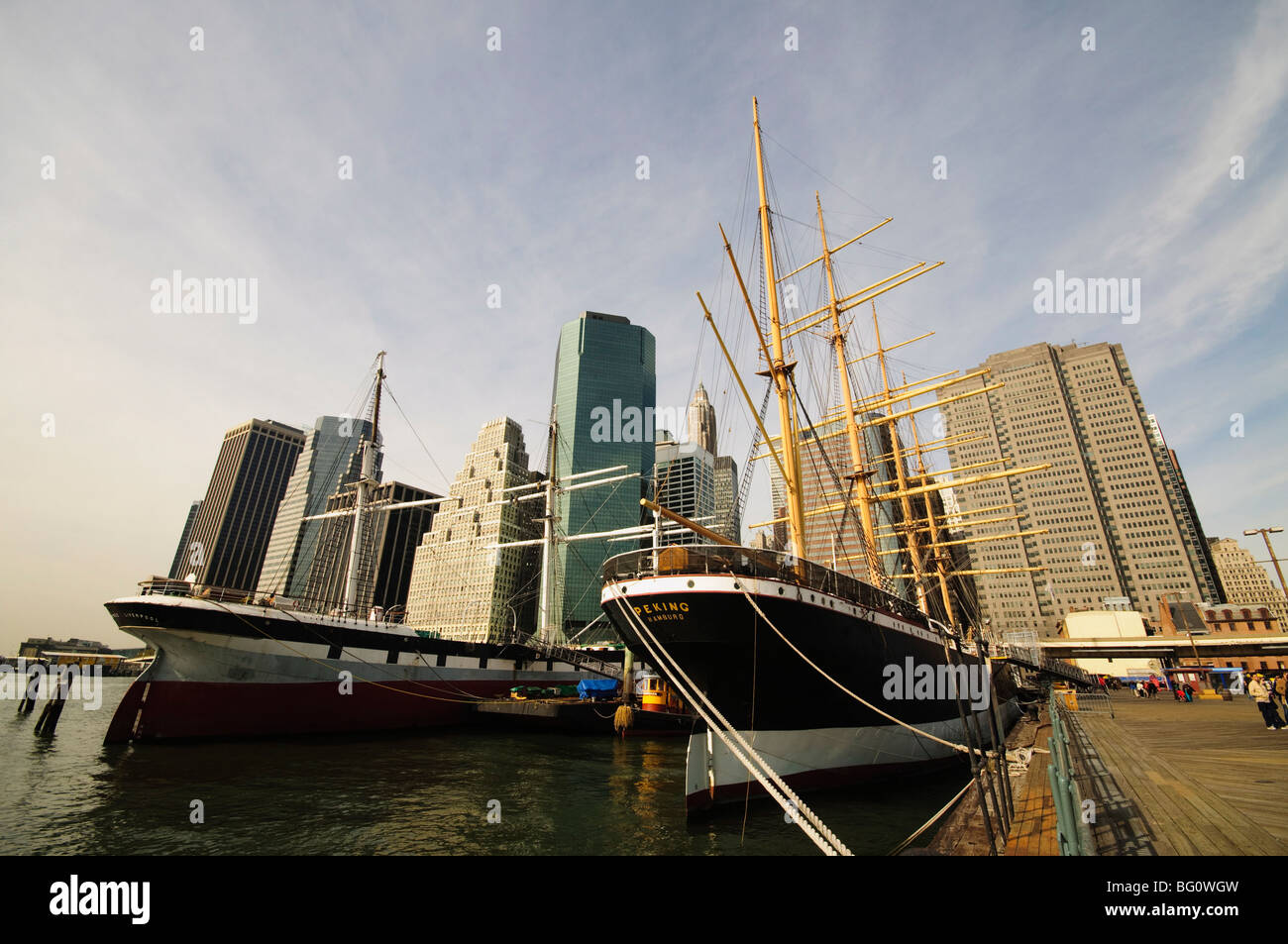South Street Seaport, la parte inferiore di Manhattan, New York New York, Stati Uniti d'America, America del Nord Foto Stock