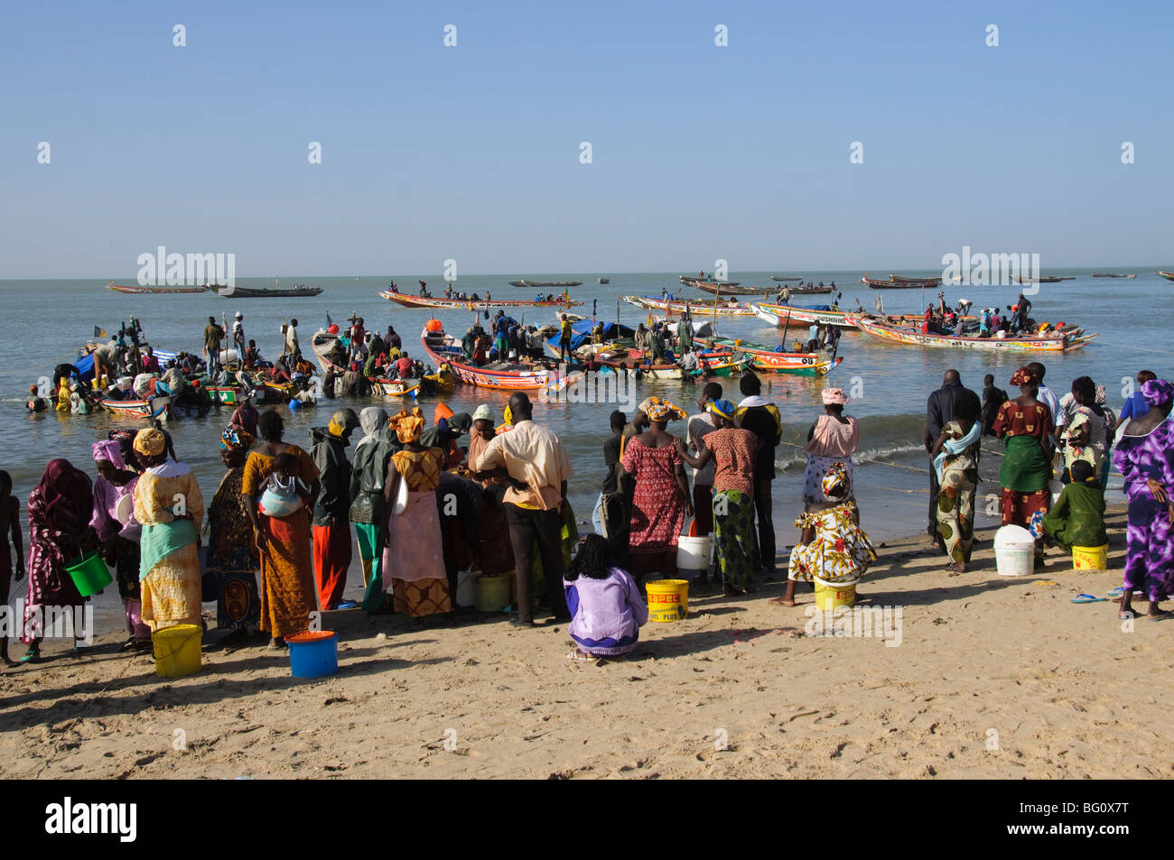 Mbour Mercato del Pesce, Mbour, Senegal, Africa occidentale, Africa Foto Stock