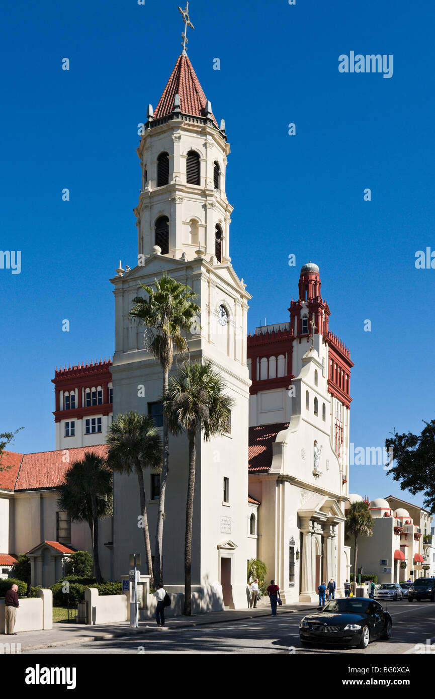 La Basilica Cattedrale di Sant'Agostino, King Street, St Augustine, Florida, Stati Uniti d'America Foto Stock