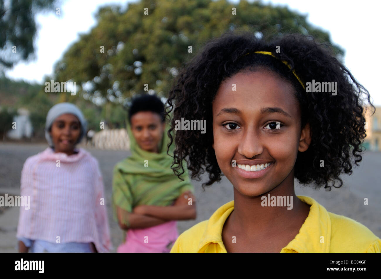 Ragazza, Axum, Etiopia Foto Stock
